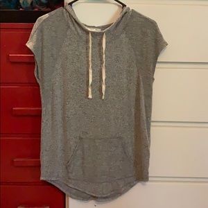 Maurices grey sweatshirt short sleeve hoodie SZ XS